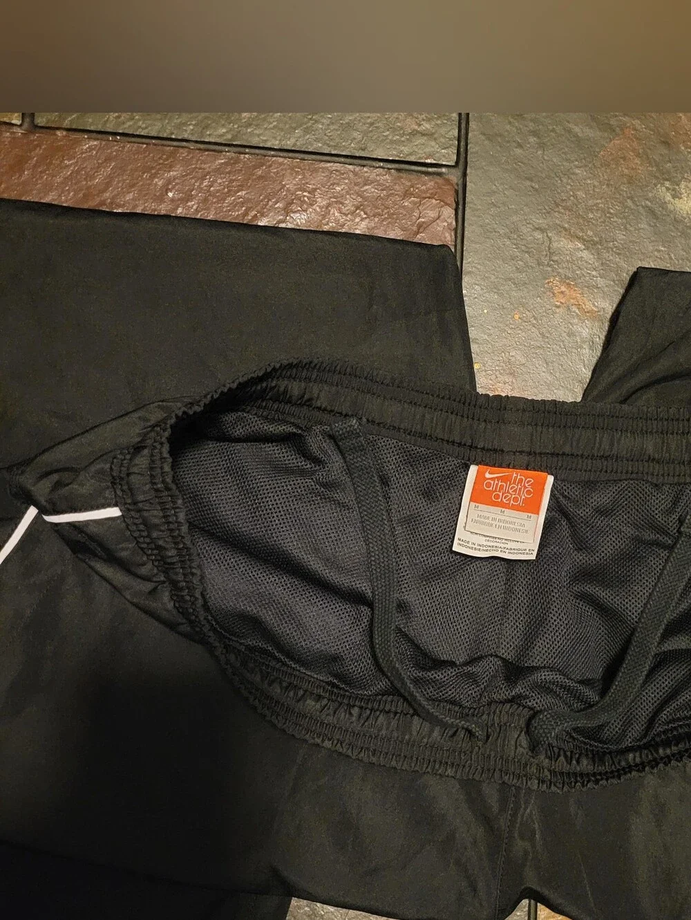 Y2k Nike The Athletic Dept Black Windbreaker Track Pants Women’s Size M, EUC